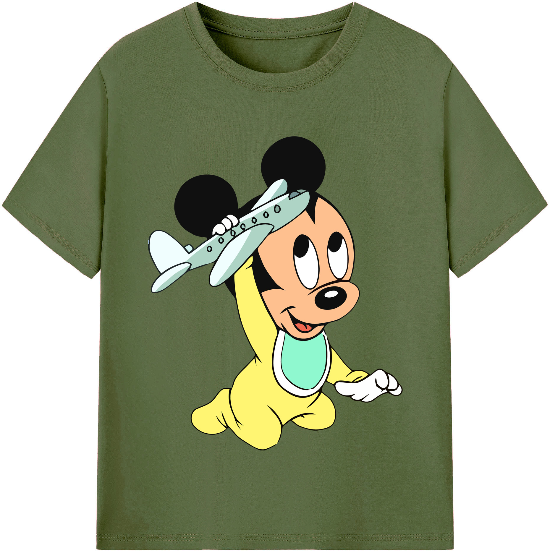 （画像用） ミッキーマウス Mickey Mouse 綿100％半袖Tシャツ（フロントプリント）